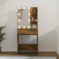 Tocador con LED color gris Sonoma 60x40x140 cm