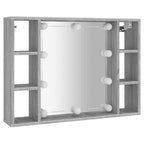 Mueble con espejo y LED color gris Sonoma 76x15x55 cm