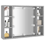 Mueble con espejo y LED color gris Sonoma 76x15x55 cm