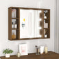 Oak brown mirror cabinet with LED 76x15x55 cm