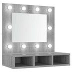 Móvel com Espelho e LED cinzento Sonoma 60x31,5x62 cm