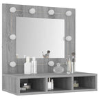 Móvel com Espelho e LED cinzento Sonoma 60x31,5x62 cm