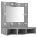 Móvel com Espelho e LED cinzento Sonoma 60x31,5x62 cm