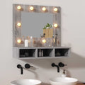 Móvel com Espelho e LED cinzento Sonoma 60x31,5x62 cm