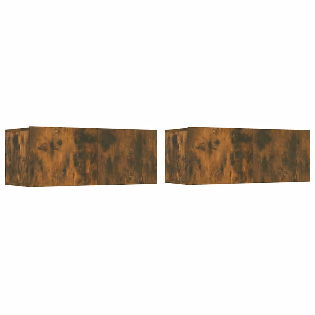 Muebles de TV 2 uds madera ingeniería color roble 80x30x30 cm