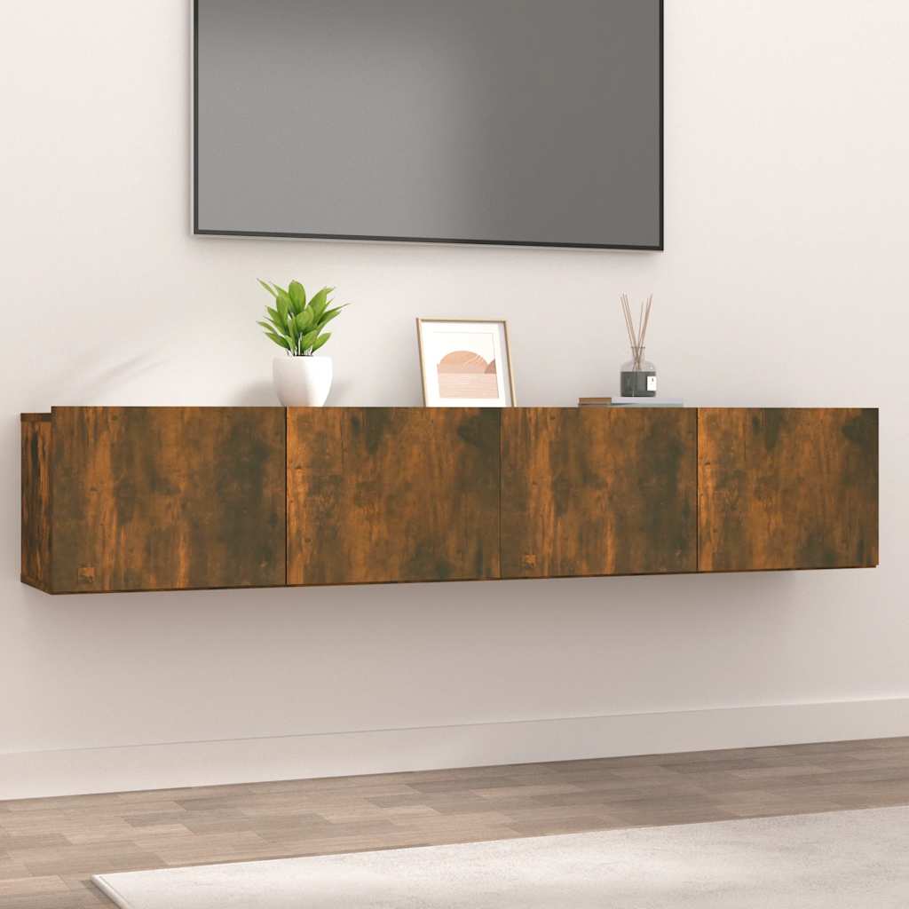 Muebles de TV 2 uds madera ingeniería color roble 80x30x30 cm