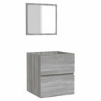 Armario de baño con espejo madera contrachapada gris Sonoma