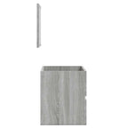 Armario de baño con espejo madera contrachapada gris Sonoma