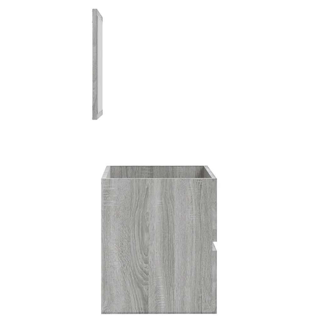 Armario de baño con espejo madera contrachapada gris Sonoma