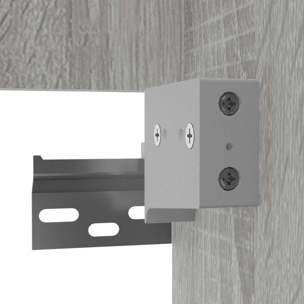 Armario de baño con espejo madera contrachapada gris Sonoma