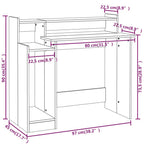 Escritorio con LED madera contrachapada gris sonoma 97x45x90 cm