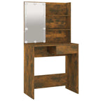 Tocador con LED color roble ahumado 74,5x40x141 cm