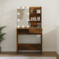Dressing table with LED brown oak 74.5x40x141 cm