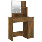 Tocador con LED color roble ahumado 86,5x35x136 cm