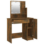 Tocador con LED color roble ahumado 86,5x35x136 cm
