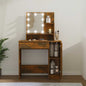 Toucardor com LED cor carvalho fumado 86,5x35x136 cm