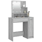 Tocador con LED gris sonoma 86,5x35x136 cm