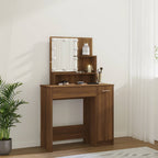 Tocador con LED roble marrón 86,5x35x136 cm
