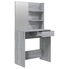 Tocador con espejo color gris sonoma 74,5x40x141 cm