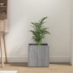Jardinera blanca 40x40x40 cm de madera de ingeniería