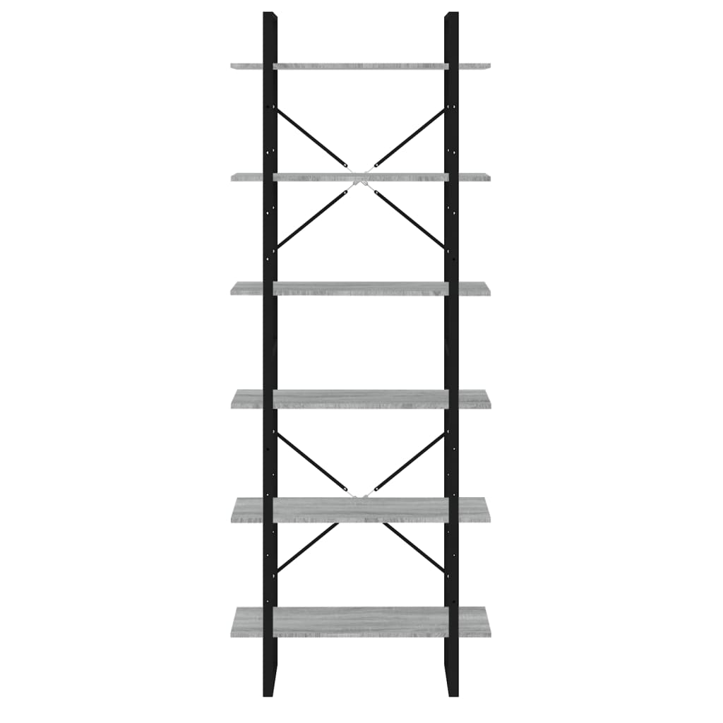 Estantería alta madera contrachapada gris Sonoma 80x30x210 cm