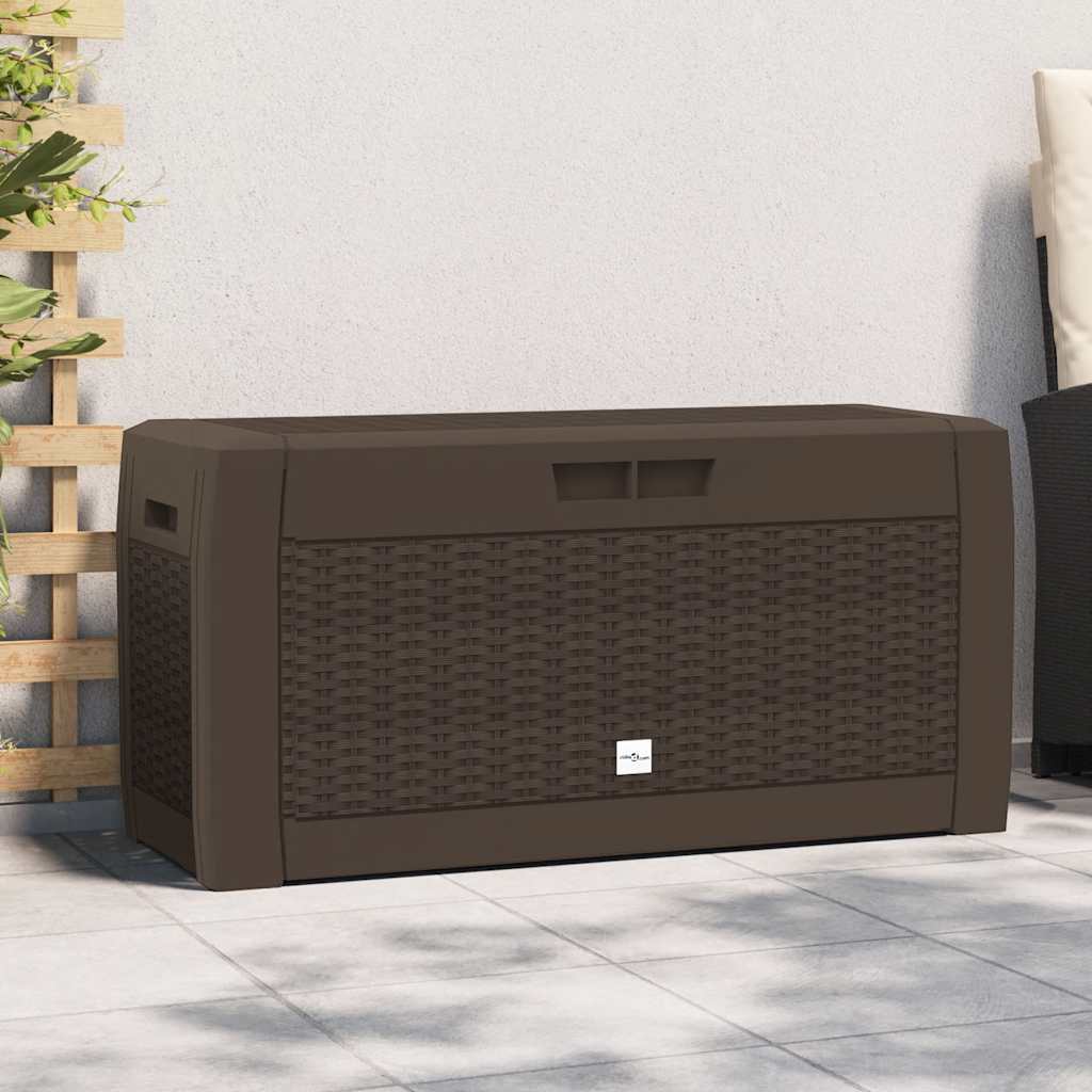 Caja almacenaje de jardín polipropileno antracita 119x48x60 cm