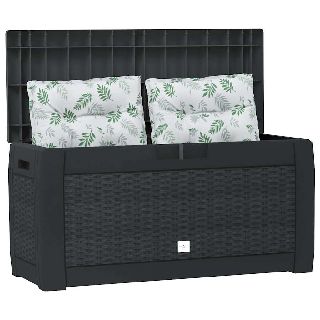 Caja almacenaje de jardín polipropileno antracita 119x48x60 cm