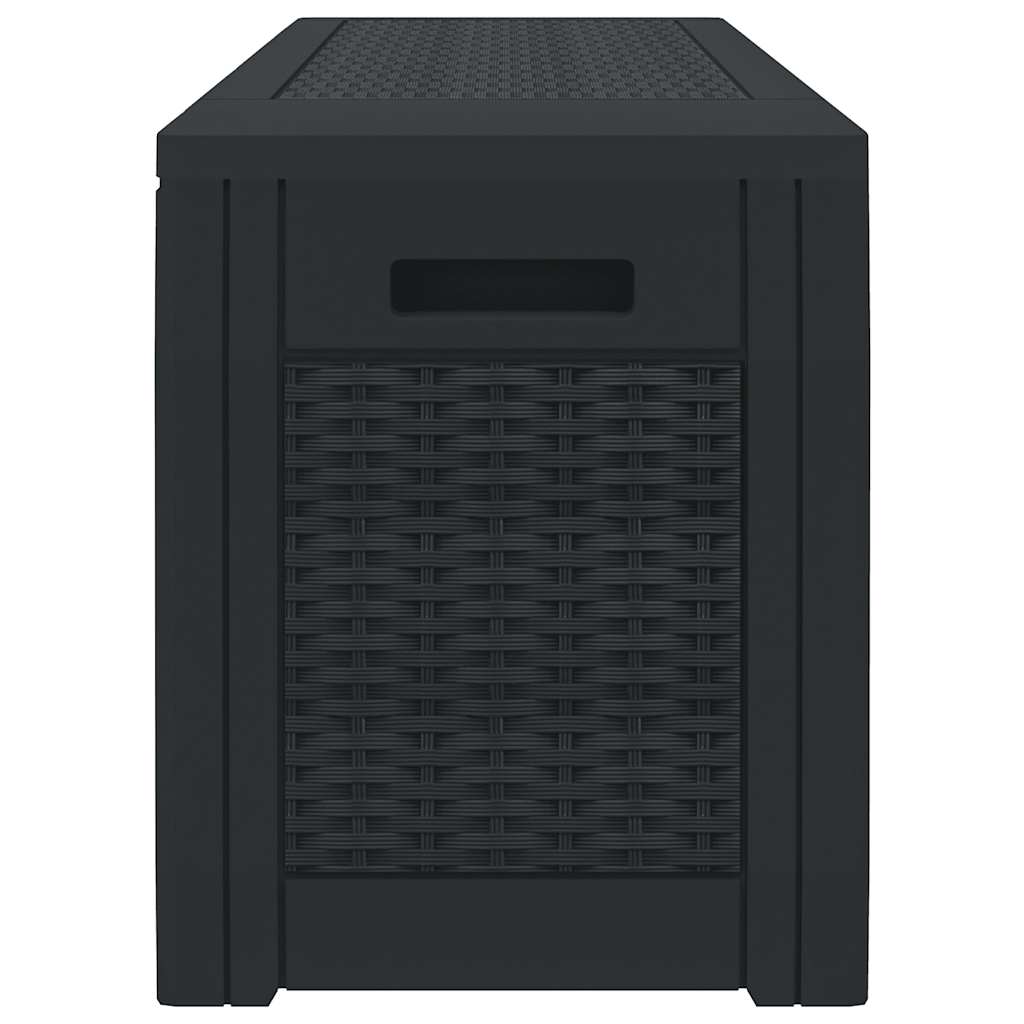 Caja almacenaje de jardín polipropileno antracita 119x48x60 cm