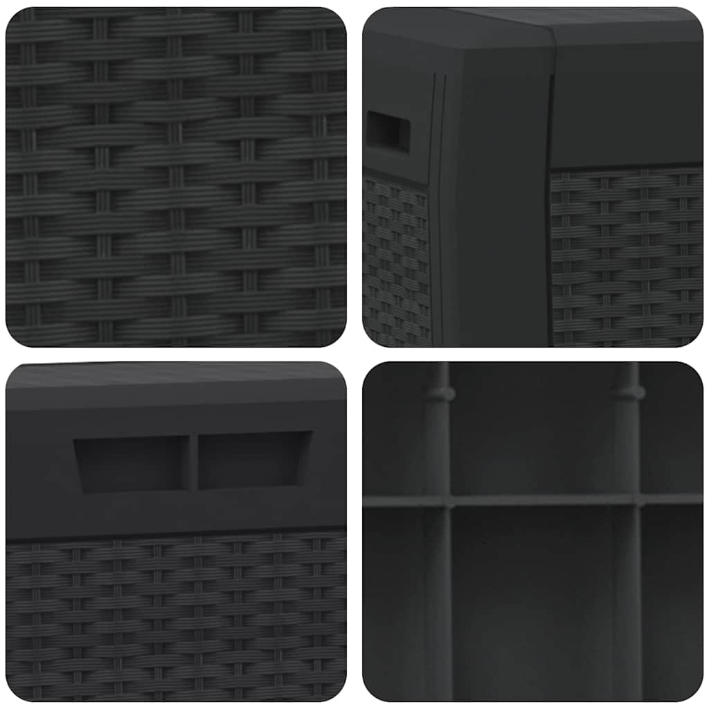 Caja almacenaje de jardín polipropileno antracita 119x48x60 cm