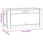 Caja almacenaje de jardín polipropileno antracita 119x48x60 cm