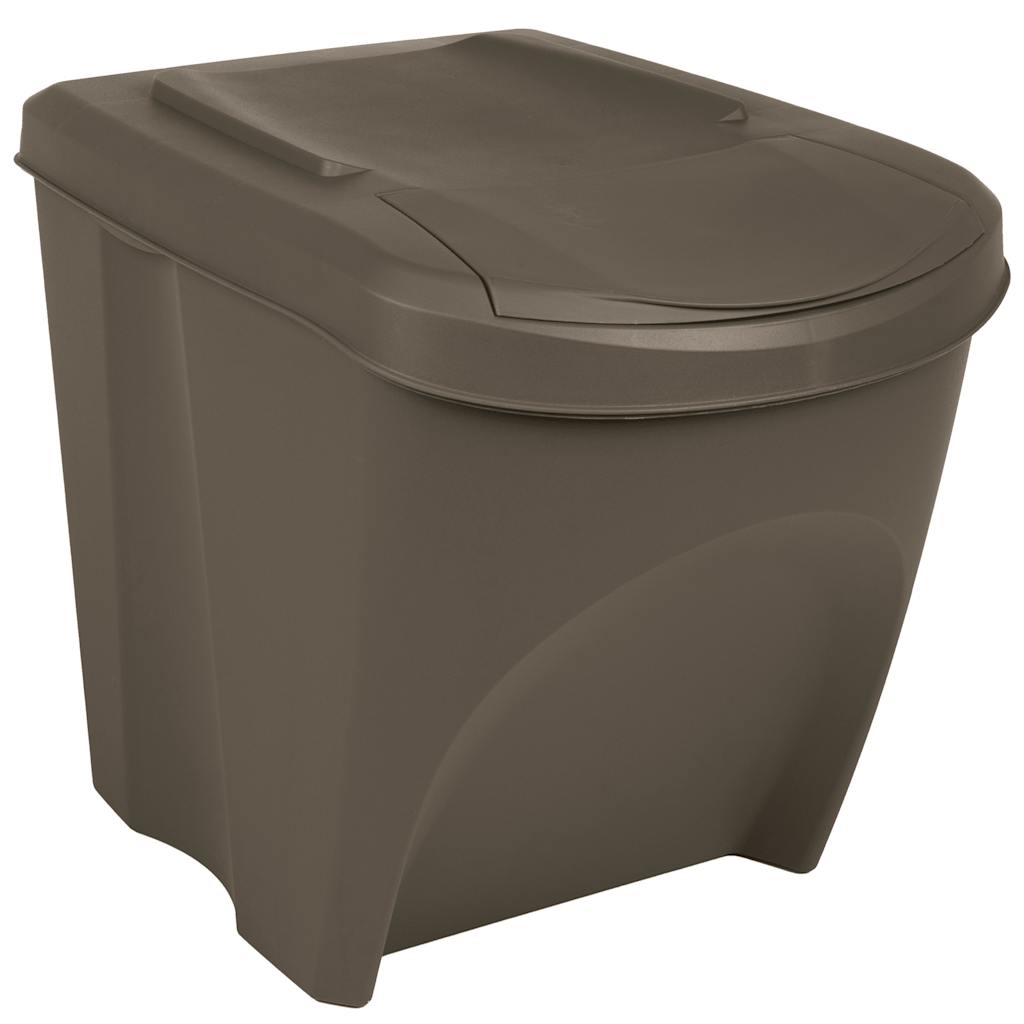 Stackable dustbins 3 pcs polypropylene white 75 L