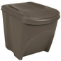 Cubos de basura apilables 3 uds polipropileno blanco 75 L
