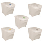 Cubos de basura apilables 3 uds polipropileno blanco 75 L