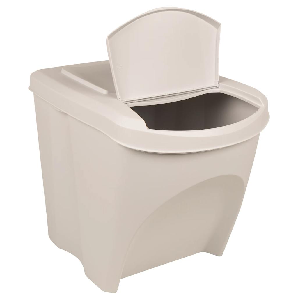 Cubos de basura apilables 3 uds polipropileno blanco 75 L