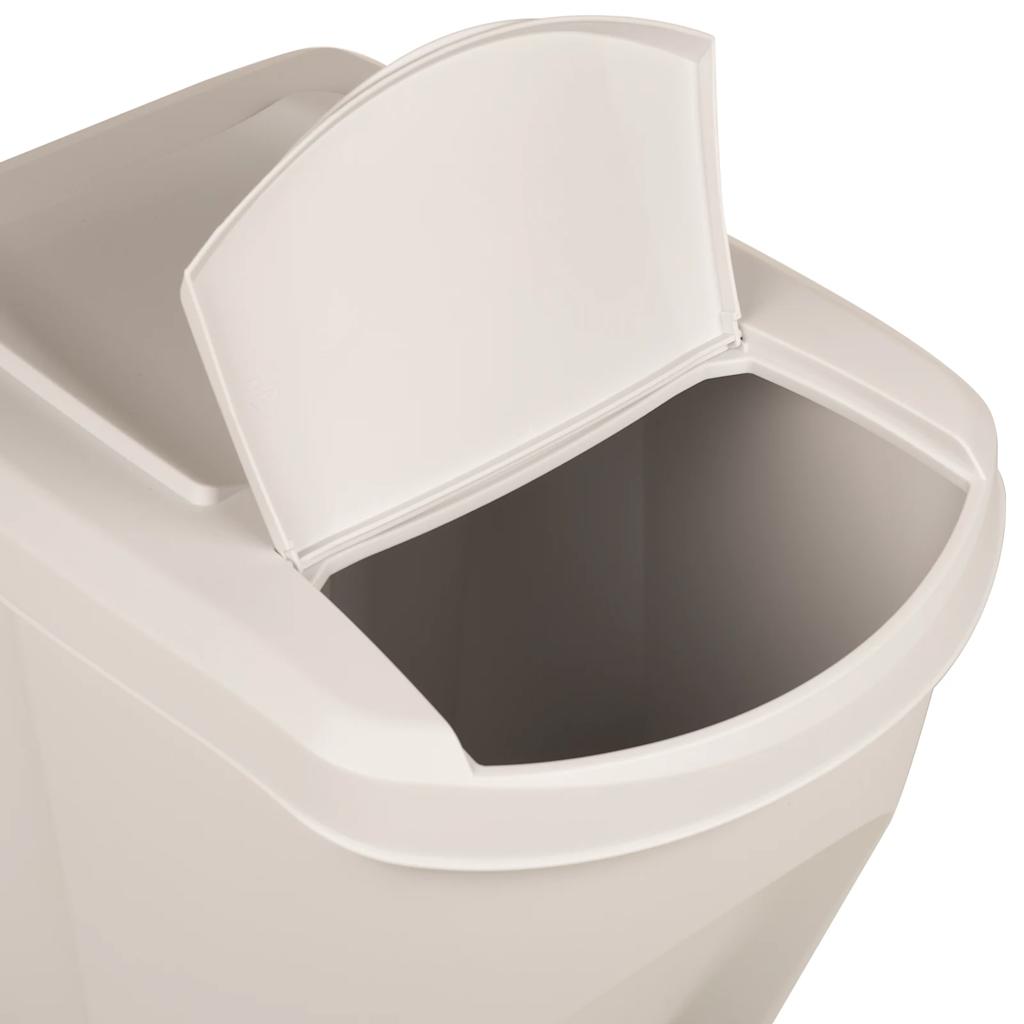 Cubos de basura apilables 3 uds polipropileno blanco 75 L