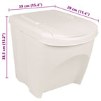 Cubos de basura apilables 3 uds polipropileno blanco 75 L