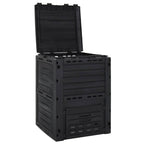 Compostador de jardín negro 280 L polipropileno