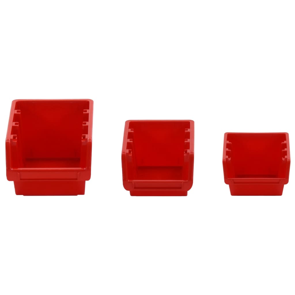 Set estantes taller 26 pzas polipropileno rojo y negro 77x39 cm