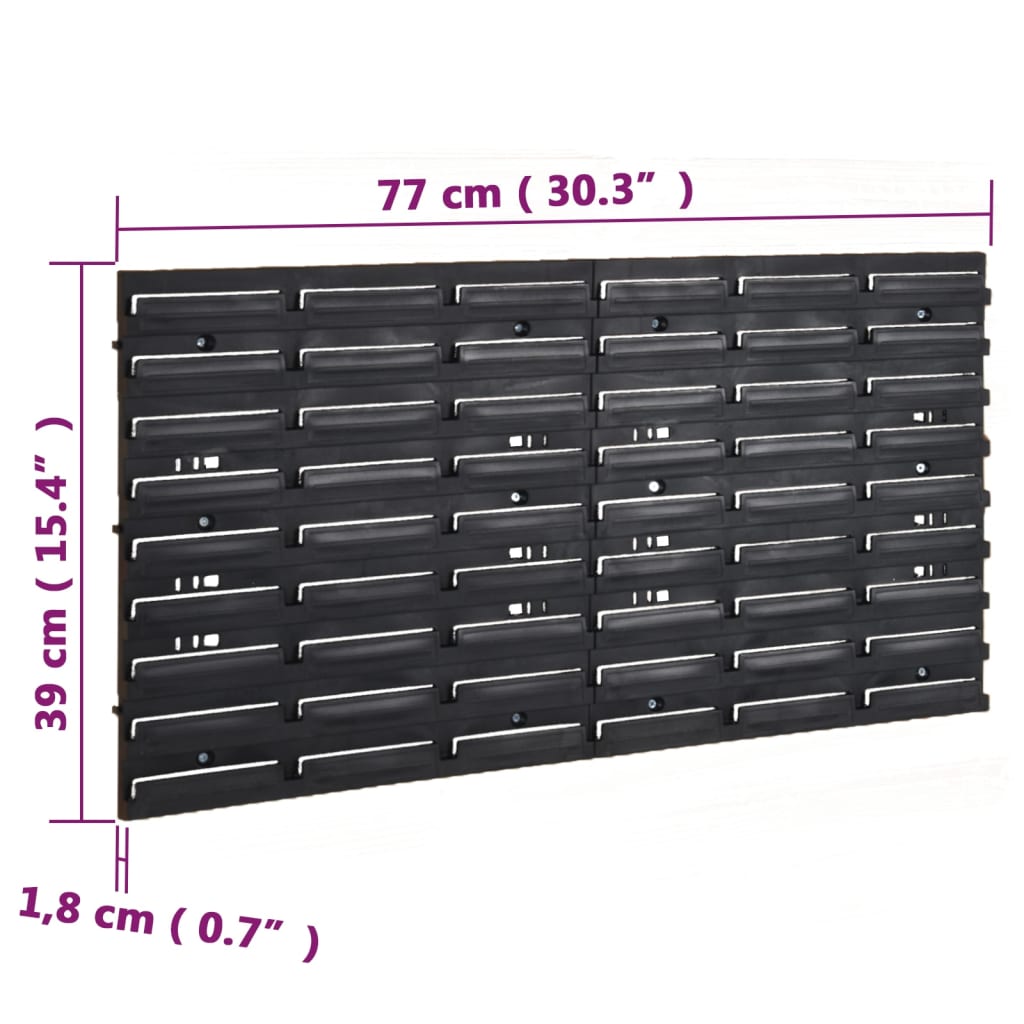 Set estantes taller 26 pzas polipropileno rojo y negro 77x39 cm