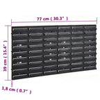 Set estantes taller 26 pzas polipropileno rojo y negro 77x39 cm