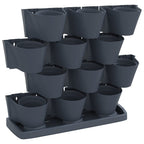 Set de plantas jardín vertical 12 uds polipropileno antracita