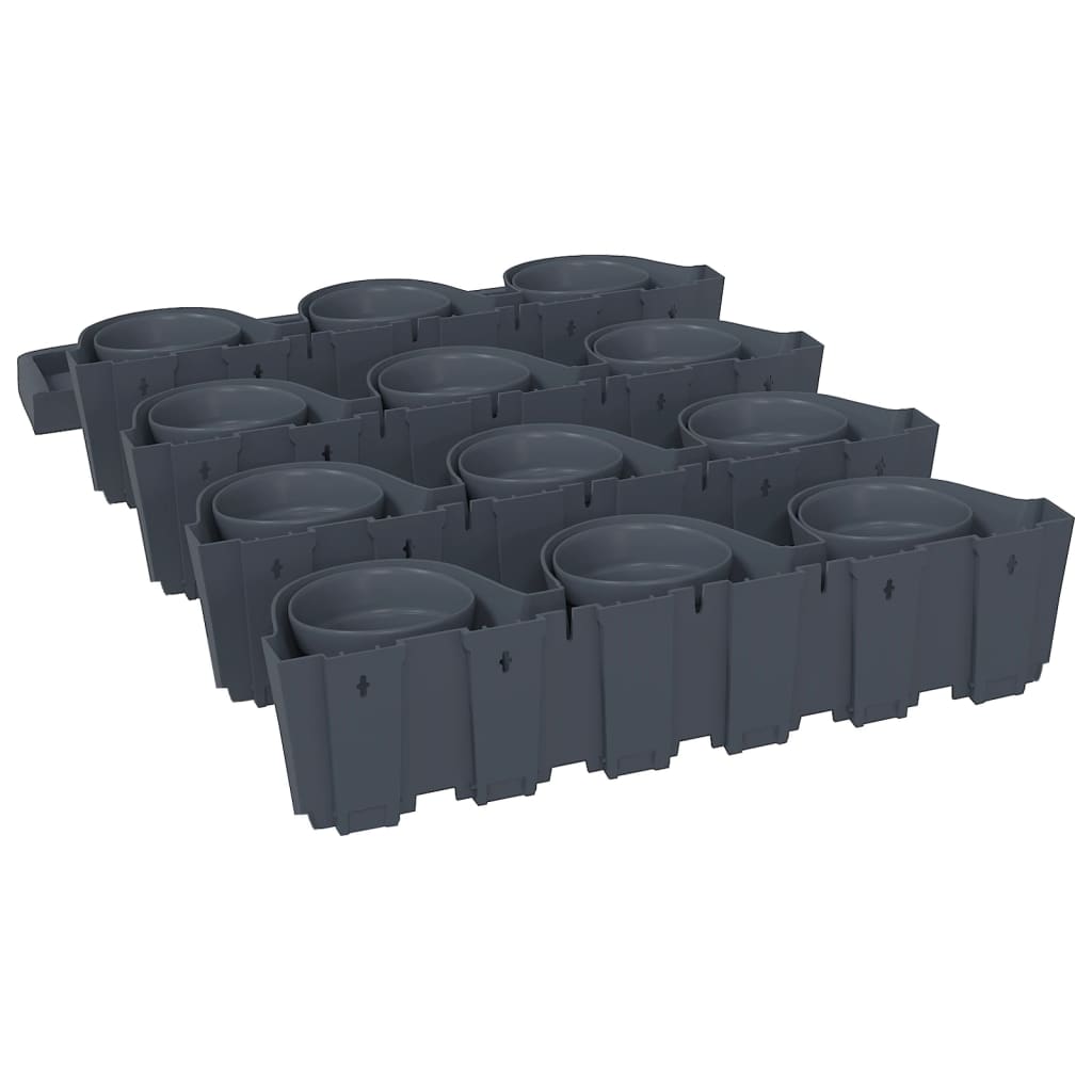 Set de plantas jardín vertical 12 uds polipropileno antracita