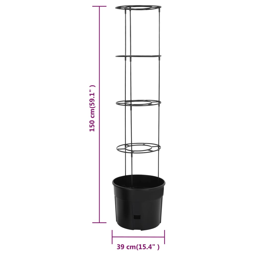 Macetero para tomates polipropileno gris antracita Ø39x150 cm