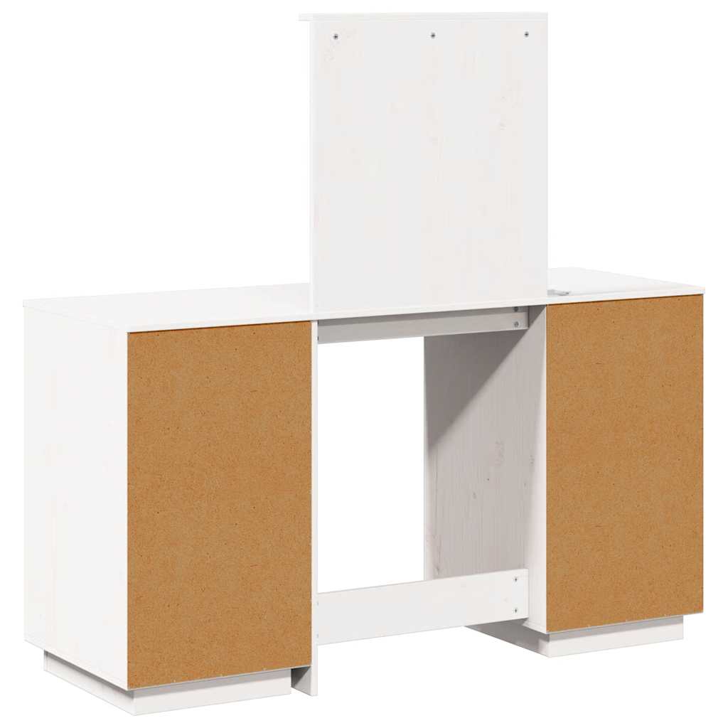 Juego de tocador con LED madera maciza de pino blanco