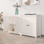Aparador 2 uds de madera maciza de pino 70x35x80 cm