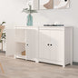 Aparador 2 uds de madera maciza de pino 70x35x80 cm