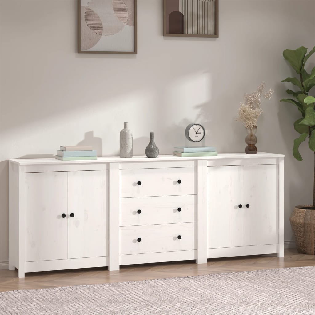 Aparador de madera maciza de pino 210x35x80 cm
