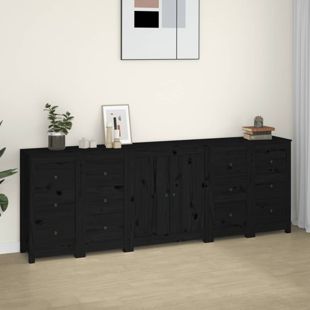 Aparador de madera maciza de pino 210x35x80 cm