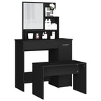 Juego de muebles de tocador negro 86,5x35x136 cm