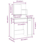 Juego de muebles de tocador negro 86,5x35x136 cm